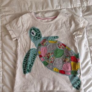 Mini Boden Turtle Patchwork T-Shirt - Cream & Green